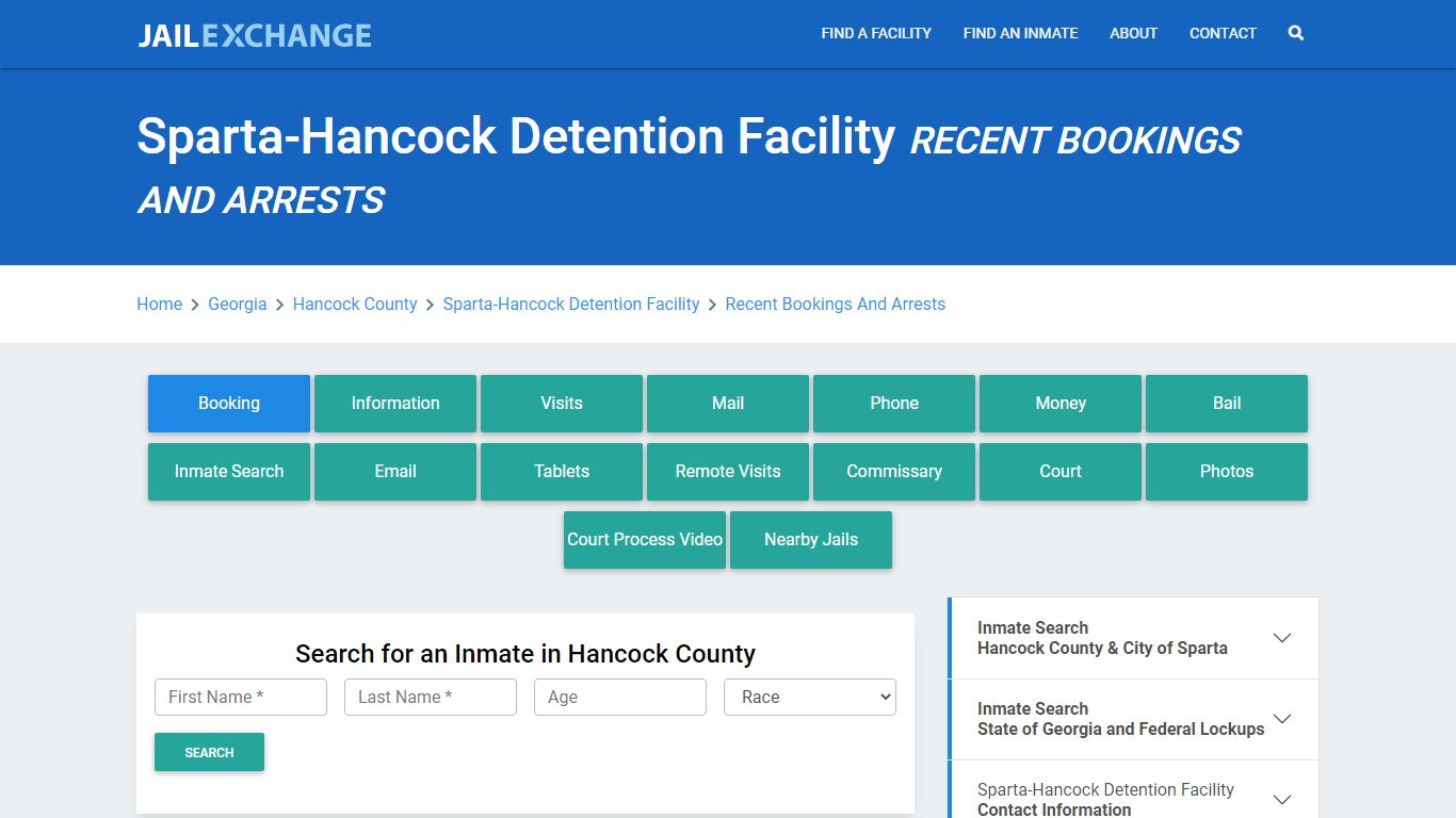 Sparta-Hancock Detention Facility Recent Bookings And Arrests