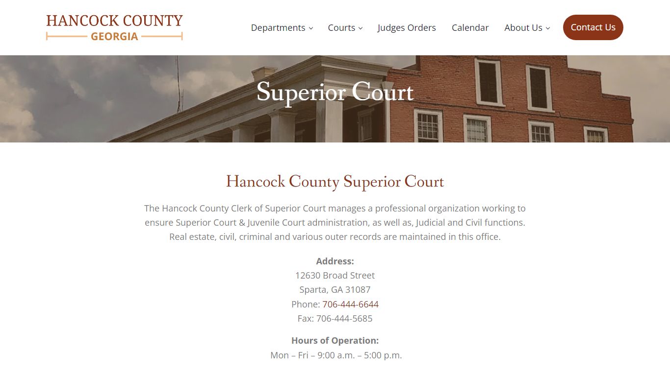 Superior Court | Courts | Hancock County, GA