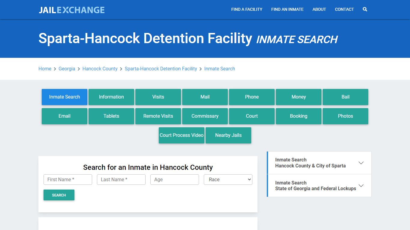 Sparta-Hancock Detention Facility Inmate Search - Jail Exchange